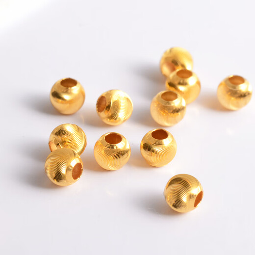 Yuyao 18k gold beads, bouncy beads, cat eye beads, laser beads, explosive beads, pure small gold separated beads, transfer loose beads, accessories, bright surface, 3mm thickened 2 pieces - flashy bouncy beads-18k gold