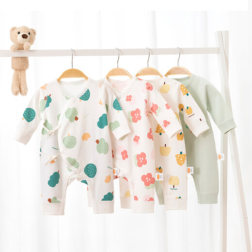 
Babyprints (Babyprints) newborn onesie 2 pack baby pure cotton clothes four seasons belly protection crawling clothes newborn baby underwear bear elephant 52
