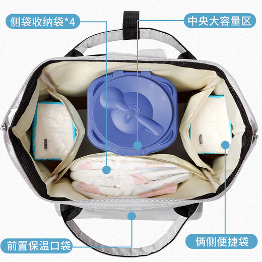 Nanjiren Mummy Bag Backpack Multifunctional Large Capacity Portable Outing Mummy Bag Mother and Baby Bag Work Back Milk Bag