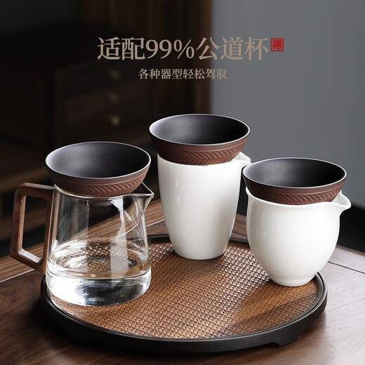 Shangyanfang Purple Pottery Tea Leak Tea Filter Tea Filter Tea Partition Filter Purple Clay Tea Set Accessories Purple Pottery Filter Group (1000 holes)