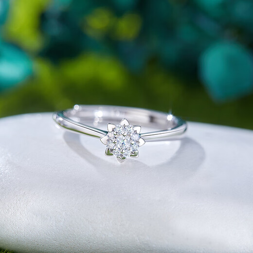 Happy Diamond Birthday Gift 80 Points Effect Diamond Ring Live Adjustable Diamond Ring Proposal for Girlfriend