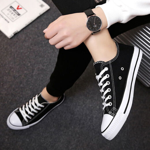 Hero Rooster (Yingxiongji) 2021 Sommer Neue Leinwandschuhe für Männer Schülern Low Top -Paar Board Schuhe koreanischer Stil Atmungsfreier lässiger Stoffschuhe Trendy 6621 Blue 42 (Standardgröße)