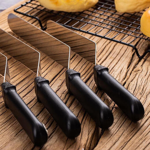 Enshousu stainless steel butter spatula, bread slicing serrated knife, cake demoulding knife, decorating curved kiss knife, baking and spreading tool, straight version 8 inches