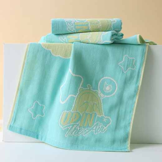 Luz de alta gama Luxury 3 Toalls Aguacate Bear Bear puro Algodón Multi-capa Toalla para niños Toalla de algodón de algodón lleno de algodón GT1049T Verde* Gasza de cuatro capas 2 piezas