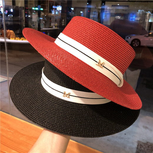 Young Sun Protection Sol Gat Sol Sombrero de paja Mujeres de primavera y verano Paja tejido Europeo y Americano Fashion Fashion Beach Beach versátil sombrero de sol beige de una talla (55-60 cm)