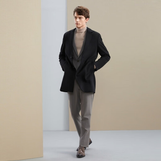Siete Brand [Liner de grosella de grosella de grosura] para el nuevo abrigo de lana de moda de moda de invierno para hombres Black XL/180