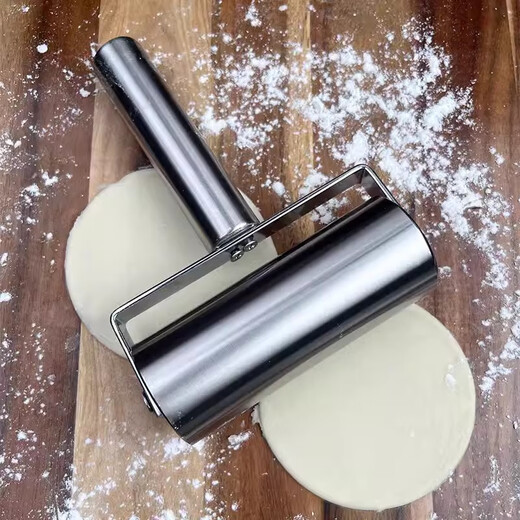 Beijingjie double-headed roller rolling pin stainless steel labor-saving dumpling wrapper one-hand solid wood roller dough pressing tool thickened large T-shaped stainless steel rolling pin
