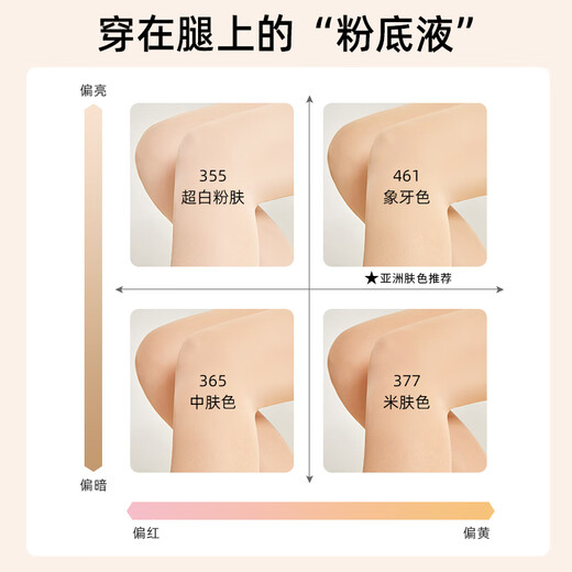 厚木春秋薄款40D粉底液色光腿神器遮瑕肉色丝袜肤色连裤袜女FP841 365中肤色 1双 M -L(臀围85-98身高 150-165)