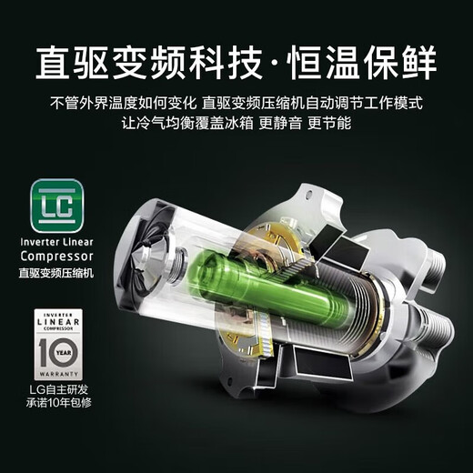 LG635升对开门冰箱透视窗 家用大容量风冷无霜节能变频多维风幕智能控温分类存鲜除味 双开门暮色黑 【商场同款制冰机系列】暮色黑S653MEP87D