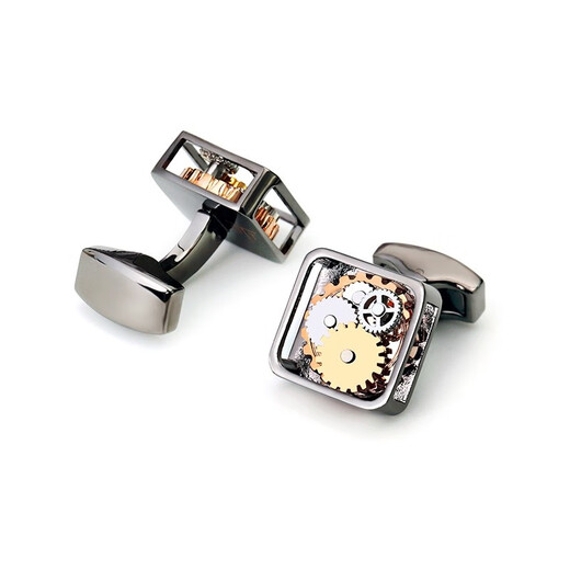 WILLIAM MILTON British style mechanical gear cufflinks for men, light luxury custom suit sleeve nails, French cuff buttons, birthday gift box, silver square style