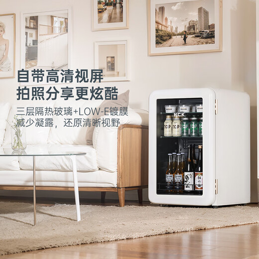 HCK Husky Hasta un 15% de subsidio retro pequeña barra de hielo hogar pequeño refrigerador de una sola puerta vitrina de bebidas con eficiencia energética de primera clase congelador pequeño gabinete fresco 64L / 67L Xiaobai Bar 丨GC-68-S丨67L