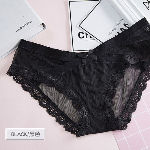 Newcomer gemacht Bow Girls Unterwäsche täglich niedrige Taille komfortable Netz transparente Kreuzspitze atmungsaktive Unterwäsche sexy reine weiße 1-köpfige Einzelgröße [Empfohlen 80-125 Jin [Jin gleich 0,5 kg]]