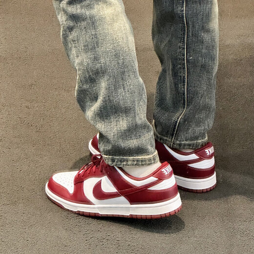 Nike (Nike) Dunk Low Retro Herren White Grey Sneakers Retro-Schuhe DD1391-601 Team Red 41