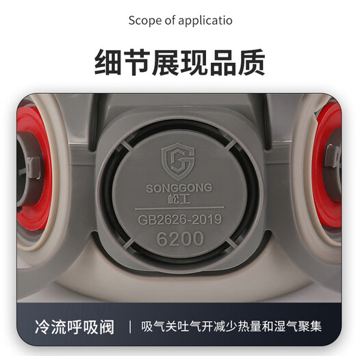 松工 防尘面具 防工业粉尘粉刷喷漆面罩 防生活沙尘粉尘口罩面罩过滤器 防尘面具 6200防尘口罩+20片棉