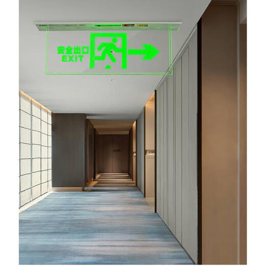 Embedded ceiling evacuation indicator light safety exit transparent tempered glass tag fire emergency hoisting 220v sign embedded tag forward exit