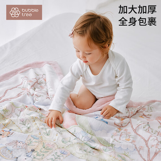 BUBBLE TREE baby gauze absorbent cotton bath towel baby children autumn and winter blanket newborn bath wrap 120*120cm