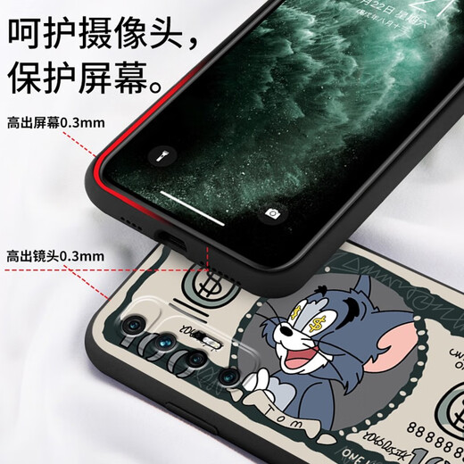 Jionghai Adecuado para Xiaomi Caso de teléfono móvil Xiaomi Versión suprema Caso protector de protección de caparazón completo Personalidad anti-caza NUEVA tendencia para hombres y mujeres Xiaomi 10s [USD Tom Cat] con película protectora