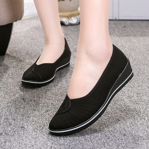 Gebiao Krankenschwesterschuhe Frauen weiß alte Peking Stoffschuhe Keilkrankenhaus Schönheit Salon kleine weiße Schuhe Rindfleisch Sehnen Soles Arbeit lässig Schuhe weiß 40