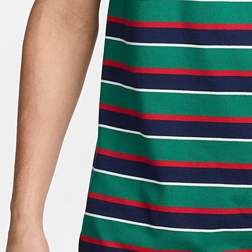 Nike (NIKE) men's clothing, comfortable and versatile loose casual striped sports lapel short-sleeved T-shirt, FN3897-010 FN3897-410 L