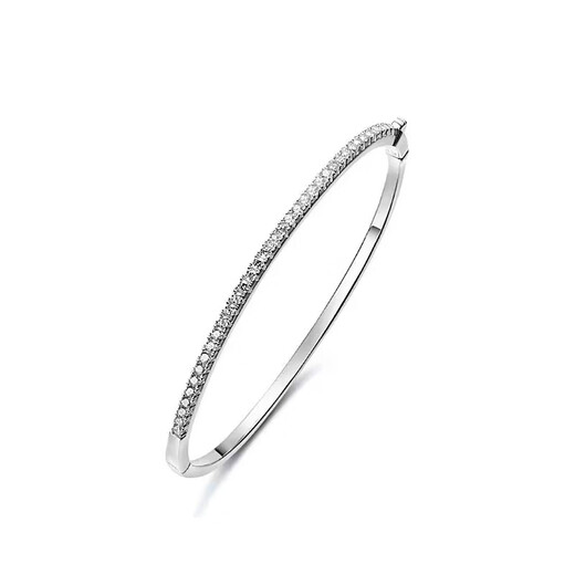 Junpo platinum bracelet PT950 moissanite women's half-circle micro-set single diamond simple and versatile fashion 18K gold elegant bracelet platinum gold