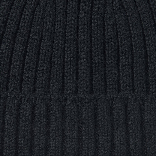 MUJI relieves the itch on the forehead wool mixed rib knitted hat hat DBC48A4A black