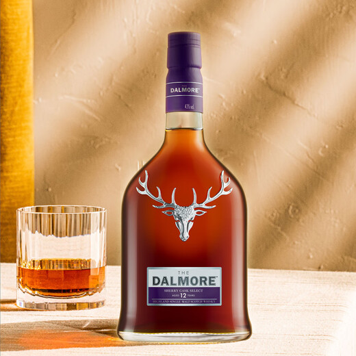 大摩（DALMORE）苏格兰单一麦芽威士忌 原瓶进口洋酒 12年 英国高地核心产区 大摩12年雪莉桶 700mL 1瓶