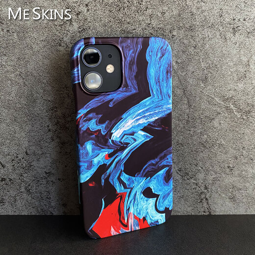 Meskins original für Apple iPhone16pro Mobiltelefon Hülle Anti-Fall 15 Matte Tinte Blau Einfacher japanischer und koreanischer Stil 13Mini Mobiltelefon Hülle 14Promax Personalisiertes benutzerdefiniertes Modell 3893 iPhone13Mini