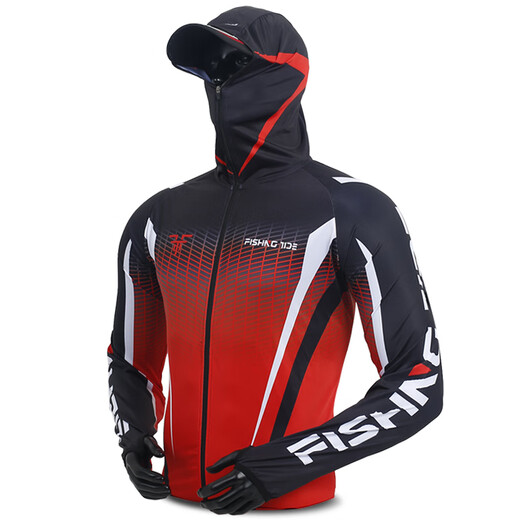 He Jiagong Yufeng Ice Silk Fishing Suit Men's Summer Outdoor Fishing Sun Protection Mosquito Clothes Sea Fishing Fishing Clothing Quick-drying 8010 Gray M Suitable for 110-120 One Size