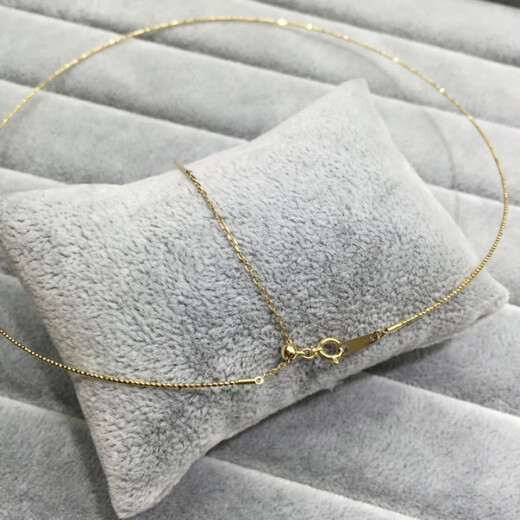 Fat Donglai's same style 18K gold collar with Japanese craftsmanship, adjustable sliding baby's breath, sturdy and durable, flashing gold l gold 08 collar style K gold yellow, 1 approx. 1.2 grams 45cm