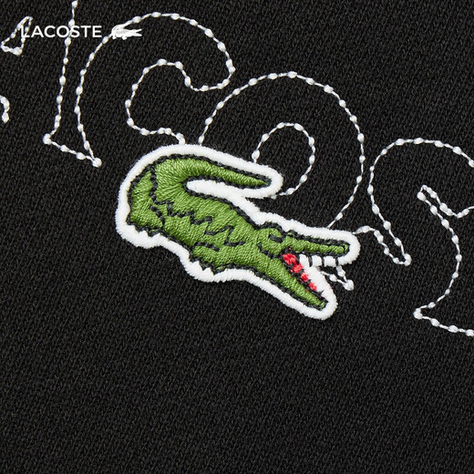 Lacoste French Crocodile Herrenkleidung loser Stil Baumwolle Runde Nackenpullover Sportpullover SH3878 031/Schwarz XL 6