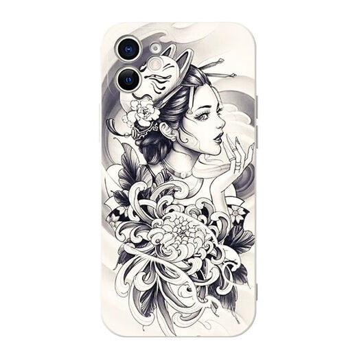 
OUGEMAN Tattoo Mobile Case Old Traditional Tattoo Applicable to VIVO Huawei OPPO Xiaomi 9 Apple 15 Redmi K60 Ukiyoe JLA12529 Tattoo-Black <Contact Customer Service Note Mobile Phone Model>