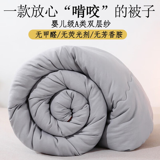 Arctic velvet quilt winter quilt core soy fiber quilt core thickened to keep warm spring and autumn quilt double quilt dormitory single four seasons cotton linen soy quilt - gray 200*230cm (thick winter quilt about 10 Jin [Jin equals 0.5 kg])