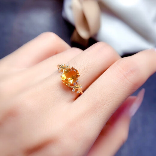 Fat Donglai same style citrine ring s925 silver Brazilian women 6*8mm