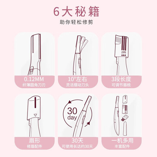 Panasonic Electric Eyebrow Trimmer Shaving Eyebrow Trimmer Self-use Multifunctional Shaver for Wife, Girlfriend, Birthday Gift, Holiday Gift, Christmas Gift, White ES-WF61