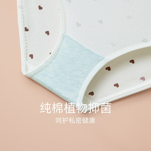 红豆（Hodo）女士印花内裤抗菌中腰少女蕾丝可爱甜美女生三角裤裤头4条装 草莓果果（724组合十三） 165
