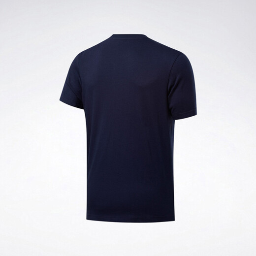 Reebok锐步官方情侣款TEE纯色休闲基础LOGO款舒适圆领经典短袖T恤 FT7373_藏青色 M