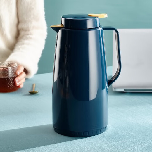 Meichu (maxcook) thermos thermos, household thermos, dormitory glass inner liner vacuum water bottle 1.3L Nordic blue MCH7087