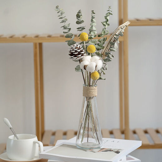 AIMAN Yunnan dried flower bouquet Nordic style home furnishings Eucalyptus cotton diy living room room decoration 5 eucalyptus leaves