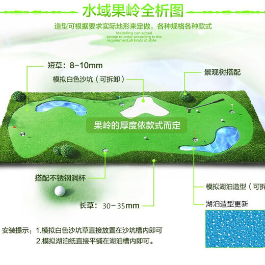 B.C.GOLF Golf Putter Practice Outdoor Indoor Green Golf Practice Range Home Office Golf Practice Luxury Competition Grass 1.5*3.5 meters
