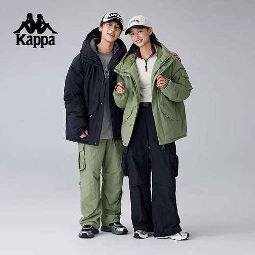 Каппа (Каппа) Новая пара двойная спортивная куртка для женщин для женщин теплой и холодной одежды для мужчин черно-9902 м.