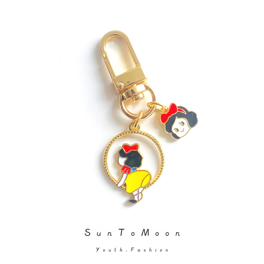 Suntomoon süßer schneeweißer Apfel Schlüsselbund Cartoon Mädchen Airpods Bag Anhänger süß und vielseitig kleiner Schmuck Schneewittchen - Anhänger a