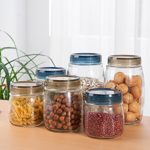 Longstar Kitchen Storage Sealed Jar 1Lx3 Storage Jar Wine Bottle Pickle Bottle Grain Tea Dried Fruit Snack Jar