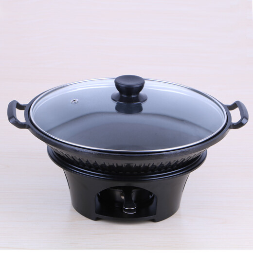 erisi griddle pot for restaurants, non-stick alcohol lamp, small hot pot, Japanese-style griddle pot for restaurants, household set 24cm Japanese-style griddle pot + stove (about 1100 ml)