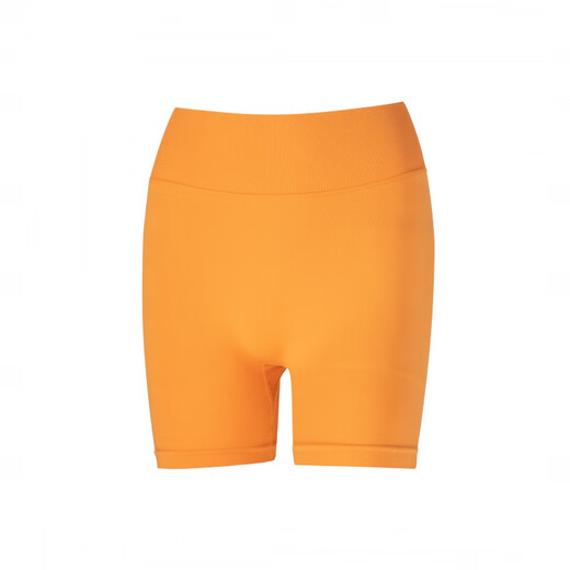 KEJIMITAO European and American ins peach-butt fitness pants for women, high-waisted, belly-controlling, elastic, breathable, quick-drying, sports cycling yoga shorts, mustard yellow L