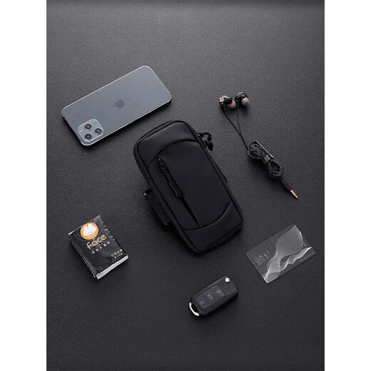 Jixingjiu 2024 new running mobile phone bag arm bag men and women special sports equipment outdoor morning running arm sleeve wrist bag 1 black