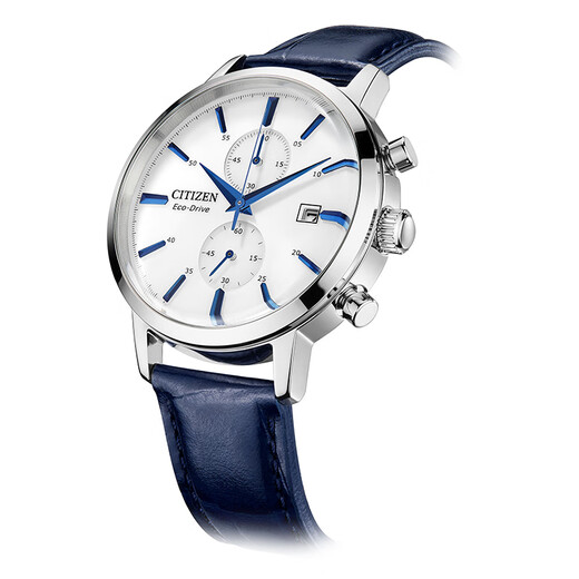 CITIZEN watch Eco-Drive men's leather strap small blue needle fashion trend watch New Year gift CA7069-16A