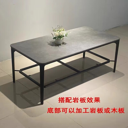 XMSJ Solid Aluminium ALLIAL Table Base de restauration moderne Simple Modern Table Rock Table Table Table Base Base Double couche Table Bâque Basse Black Black Black Basse Basse Table 1295X695X450 Peut être installé (R
