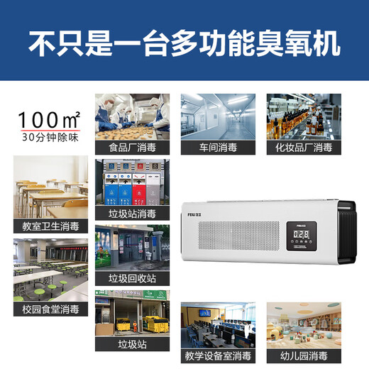 Feili wall-mounted ozone generator, food factory workshop disinfection machine, kills school kitchen garbage room, deodorizes and odors, health commission registration W803BT 3g/h (remote control + APP remote + cycle)