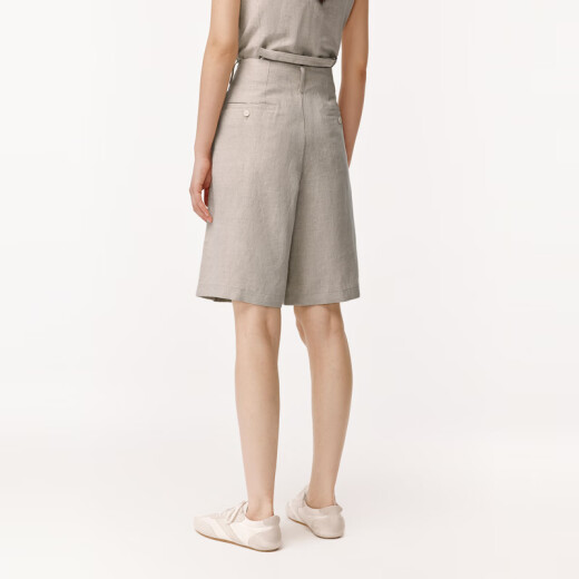
LESS [Xun Series] Spring and Summer Casual Simple Straight Shorts Linen Silk Medium Pants Women 2O4E14110 125 Original Color L