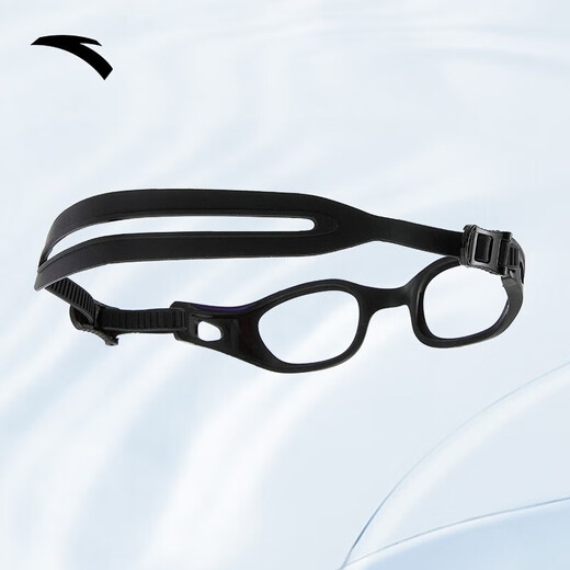ANTA (ANTA) Men's and Women's Myopia Swimming Goggles Frame Highly Elastic Anti-Slip Silicone Black Swimming Goggles Ring Basic Black-1 One Size